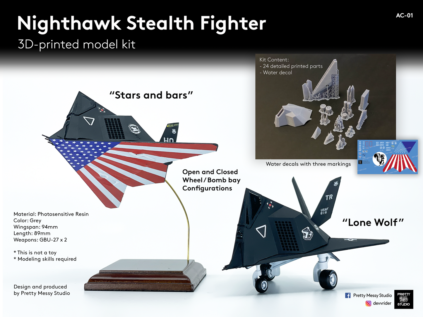 Chibi F-117A Nighthawk Stealth Fighter