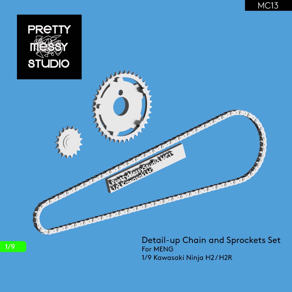 MENG 1/9 Kawasaki H2 / H2R Detail-up Chain and Sprockets set