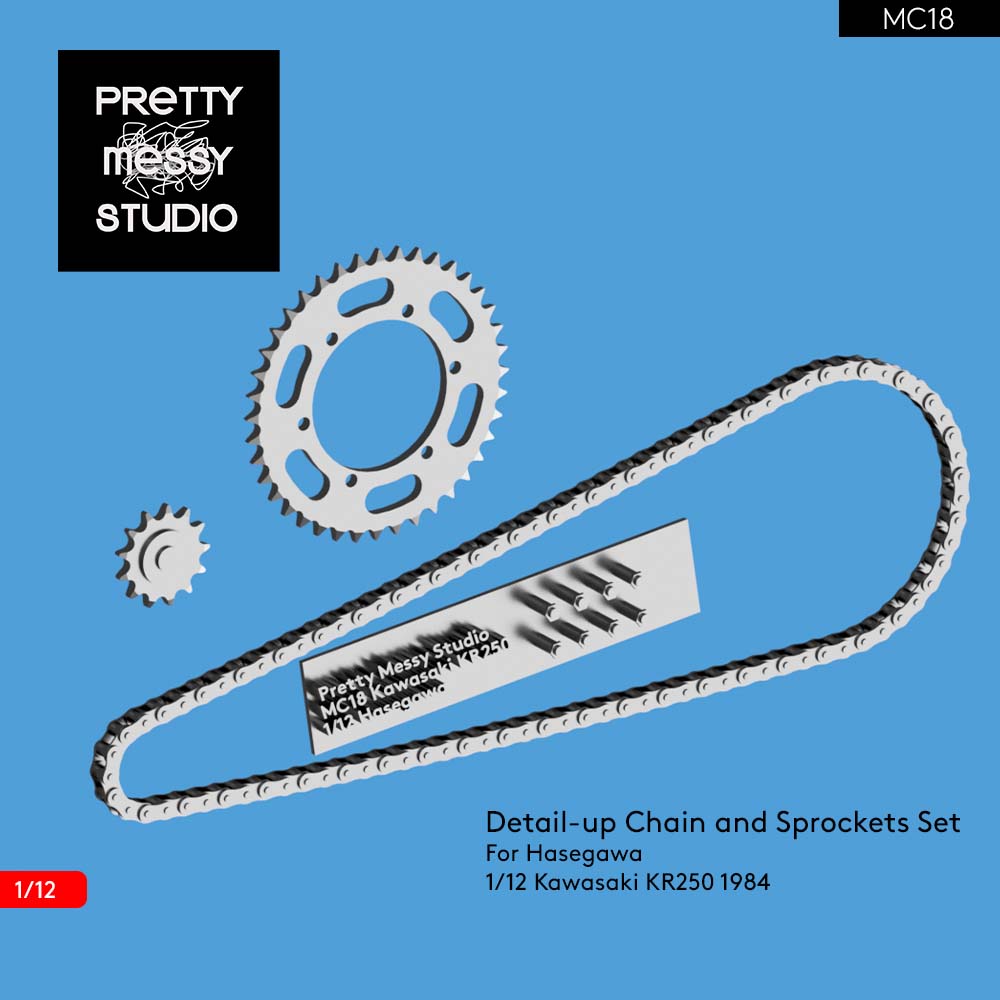 Hasegawa 1/12 Kawasaki KR250 1984 Detail-up Chain and Sprockets set