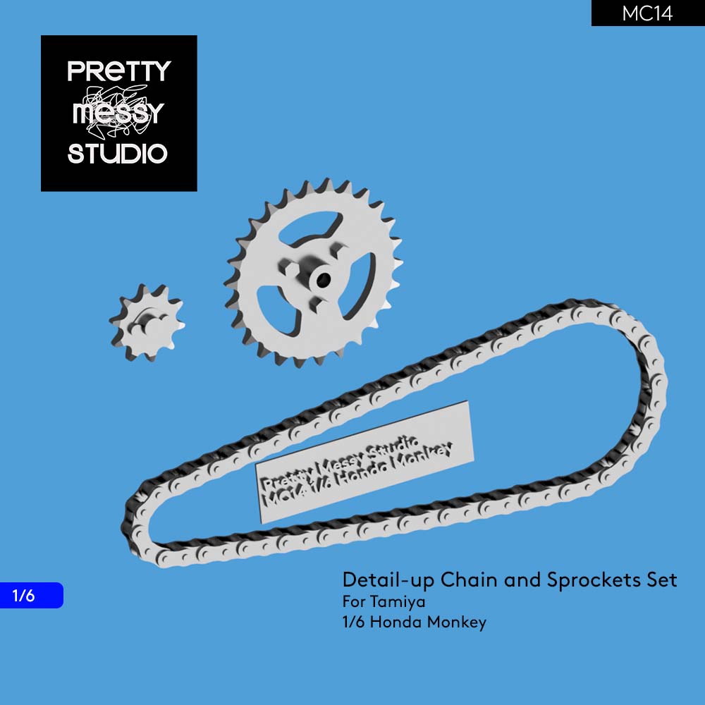 Tamiya 1/6 Honda Monkey Detail-up Chain and Sprockets set